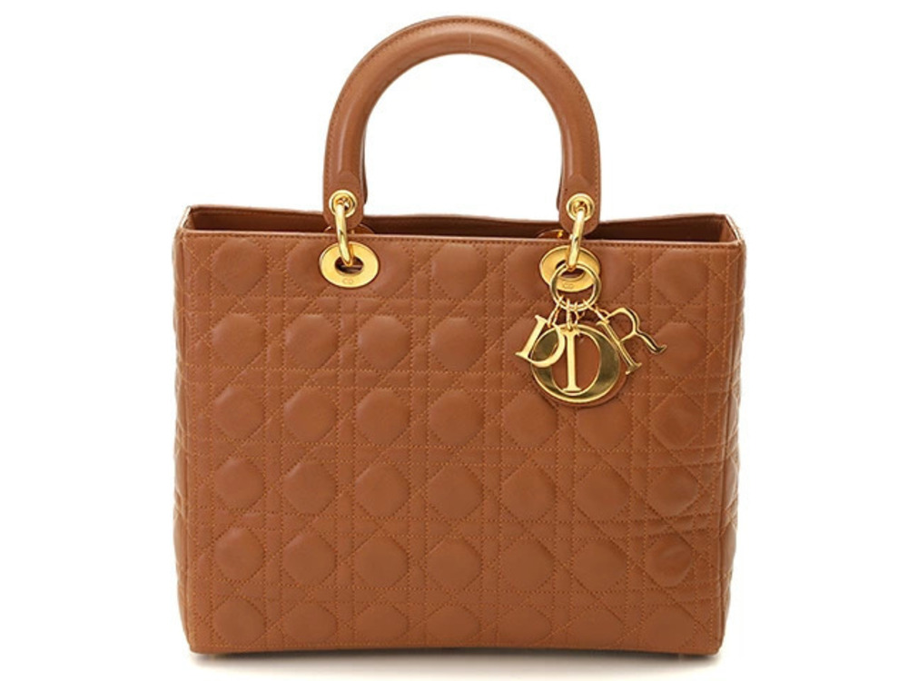 Christian Dior Lady handbag brown calfskin